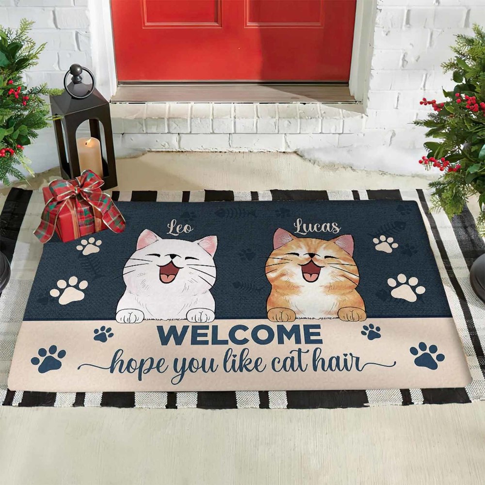Personalized Cat Doormat, Welcome Mat Funny, Cat Decorative Ma